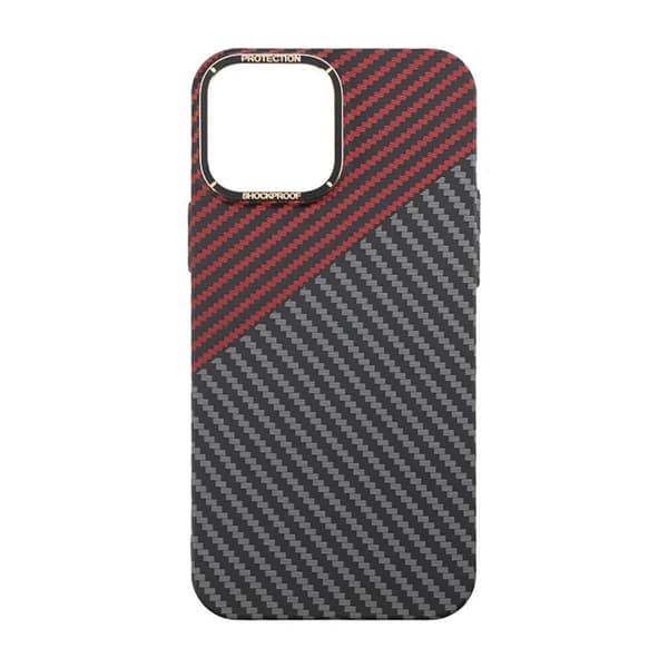 Kolfiber Skal iPhone 13 Pro Max - Röd & Svart Multicolor
