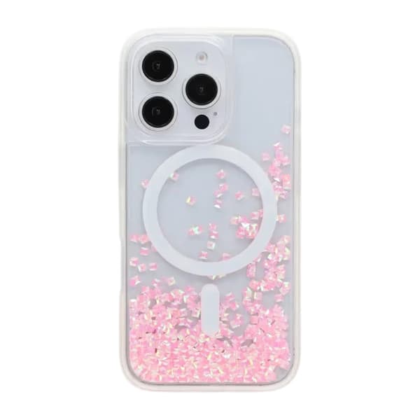 Glittrigt Mobilskal med Paljetter för iPhone 16 Pro Max - Rosa vaaleanpunainen