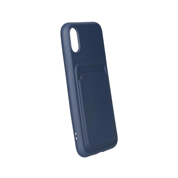 iPhone X/XS Silikonskal med Korthållare - Blå Blå