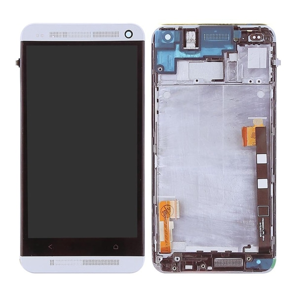 HTC One M7 Skärm med LCD Display OEM - Vit Vit