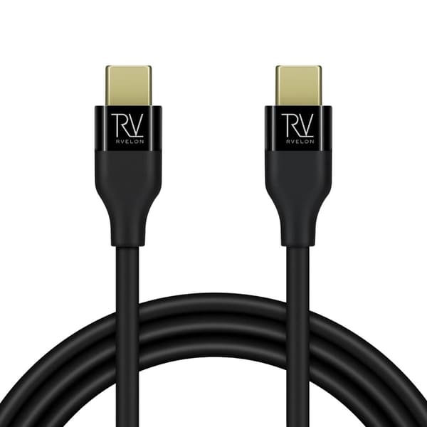 Rvelon USB-C till USB-C Kabel 1m Black