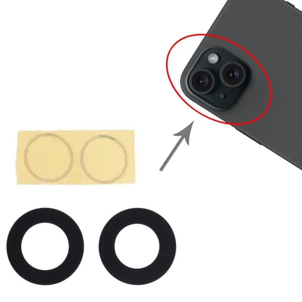 iPhone 15/15 Plus Pro Kameraglas med självhäftande tejp