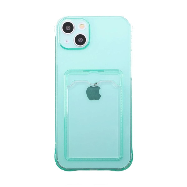 iPhone 14 Plus Stöttåligt Skal med Korthållare - Grön Grön