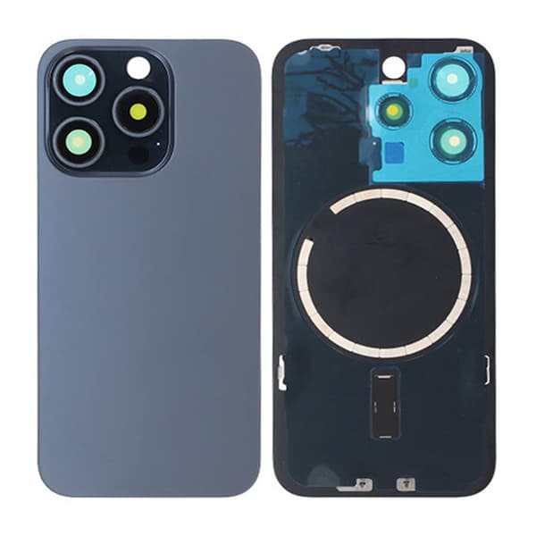 iPhone 15 Pro Baksida Glas med Magsafe Magnet - Blå Blå