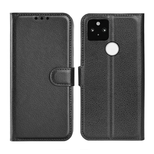 Google Pixel 5A Plånboksfodral med Stativ - Svart Svart
