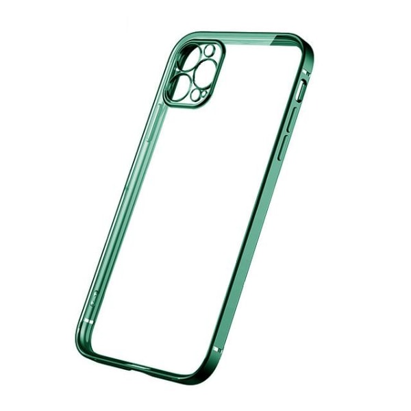 iPhone 12 Pro Mobilskal med Kameraskydd - Mörkgrön/transparent Green