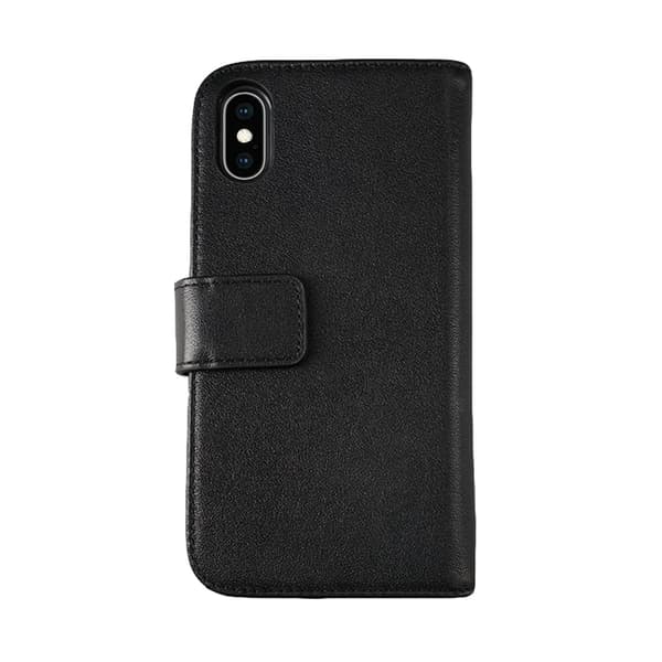 iPhone X/XS Plånboksfodral Läder Rvelon - Svart Black