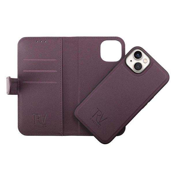 iPhone 14 Plånboksfodral Magnet Rvelon - Lila Purple