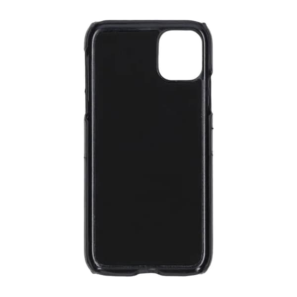 Mobilskal Läder med Kortfack iPhone 11 - Svart Black