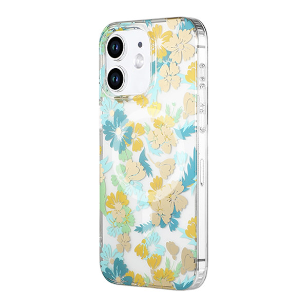 iPhone 11 Mobilskal MagSafe - Blommor Turkos multifärg