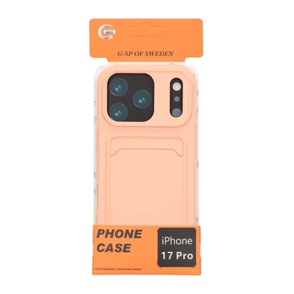Mobilskal Silikon med Korthållare för iPhone 17 Pro - Rosa rosa