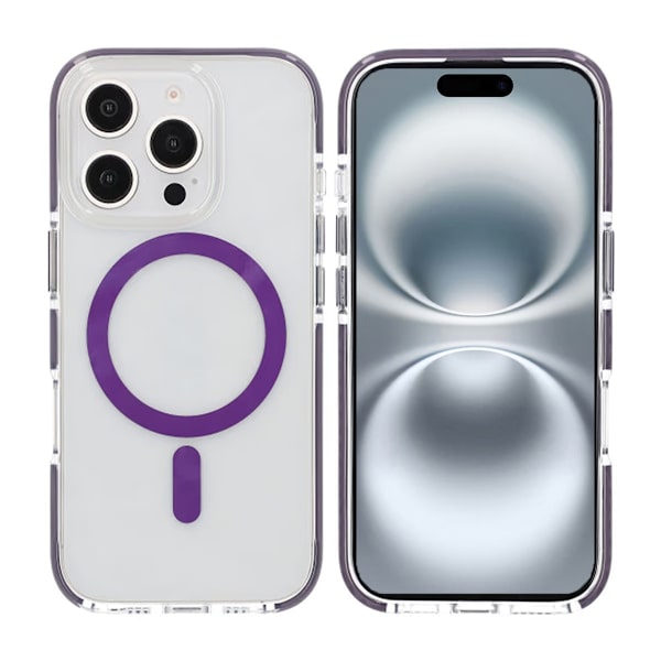 iPhone 16 Pro Mobilskal Magnet Dubbelskydd - Lila Purple