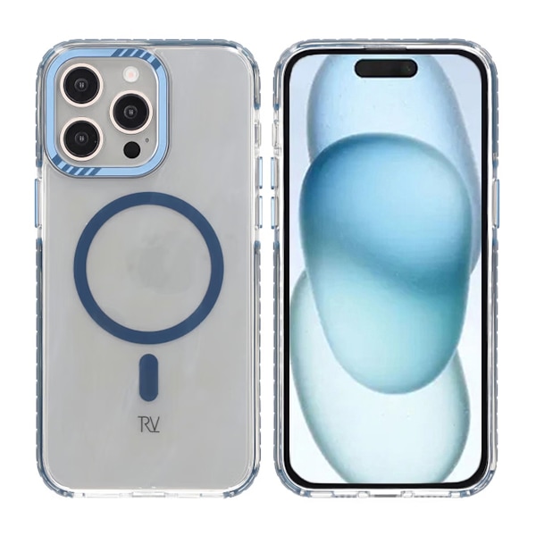 iPhone 15 Pro Max Rvelon Mobilskal Magnet Förstärkt - Blå Blå