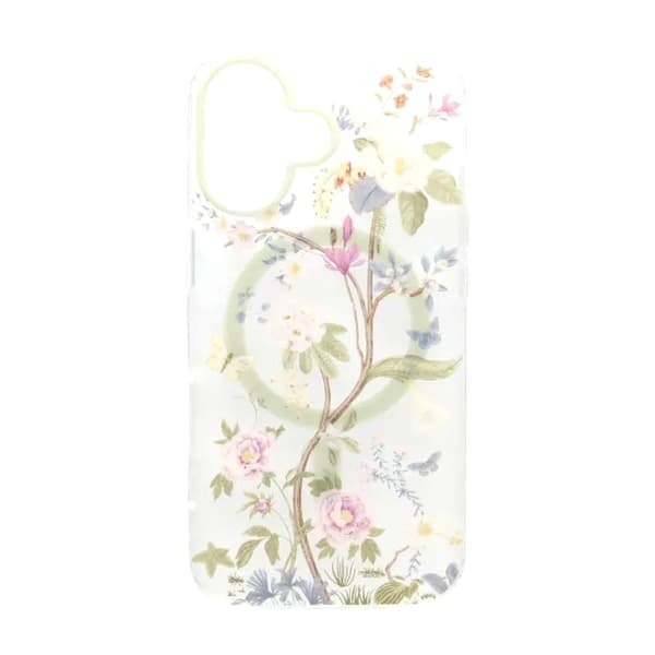 Matt MagSafe-skal med blommor för iPhone 17 - Beige