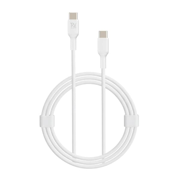 Rvelon USB-C till USB-C Kabel 2m - Vit White