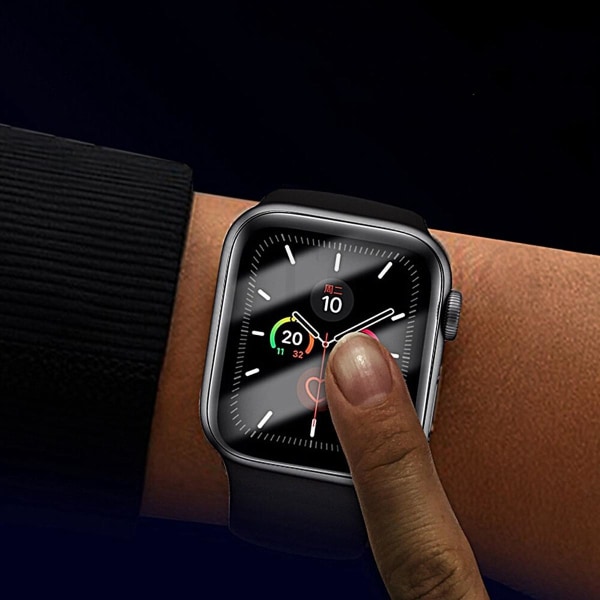 Skärmskydd Apple Watch Series 7 45mm - Härdat Glas Svart