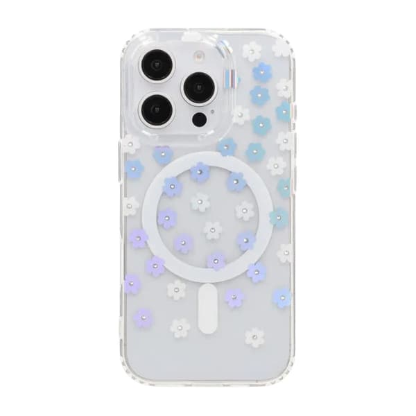 Graverat blommigt Mobilskal MagSafe för iPhone 16 Pro Max - Blossom beige