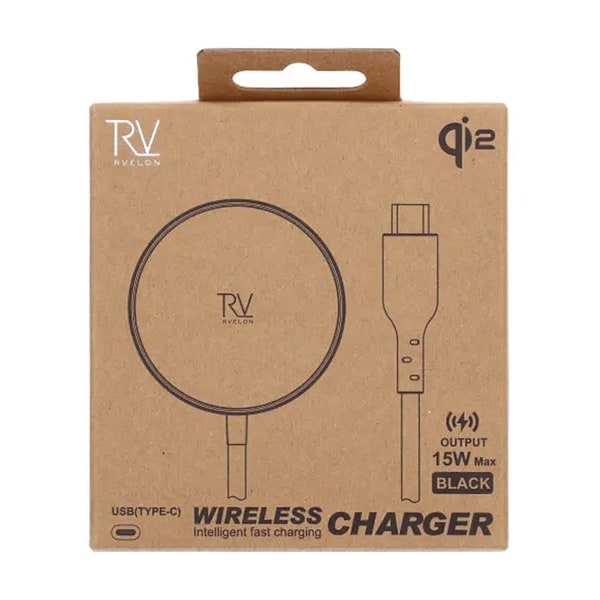 Rvelon Trådlös MagSafe Laddare med Stativ Qi2 15W USB-C - Grå Black