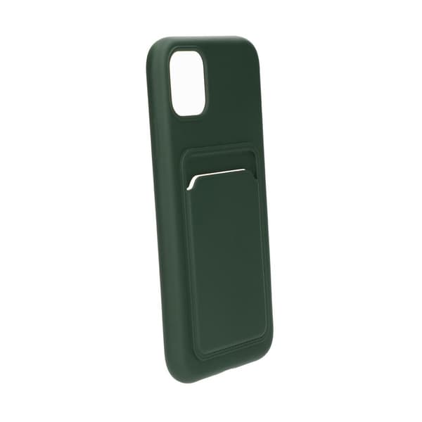 iPhone 11 Silikonskal med Korthållare - Militärgrön Dark green