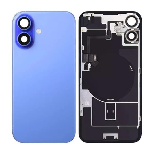 iPhone 16 Plus Baksida Glas med smådelar - Gul Blå