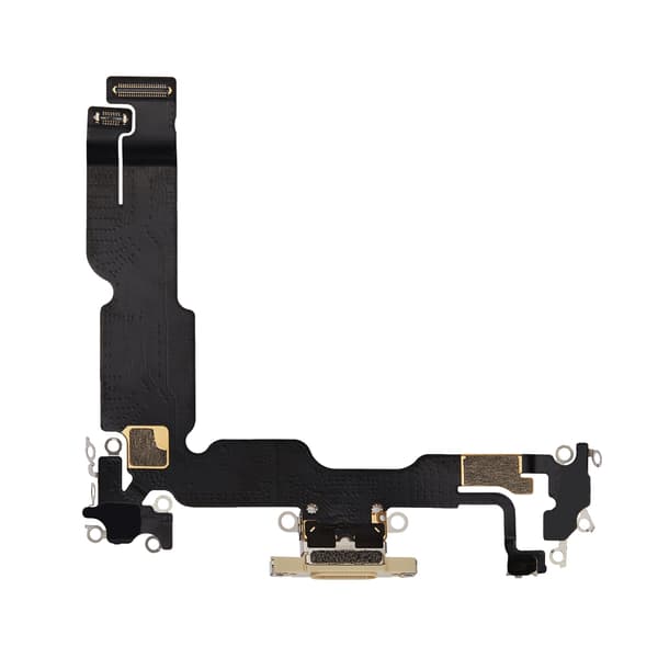 iPhone 15 Plus Laddkontakt med Flexkabel - Gul Gul
