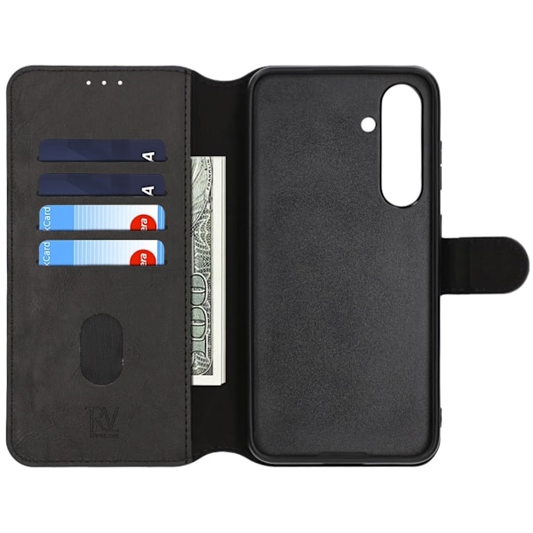 Samsung Galaxy S24 FE Plånboksfodral Magent Rvelon - Svart Svart