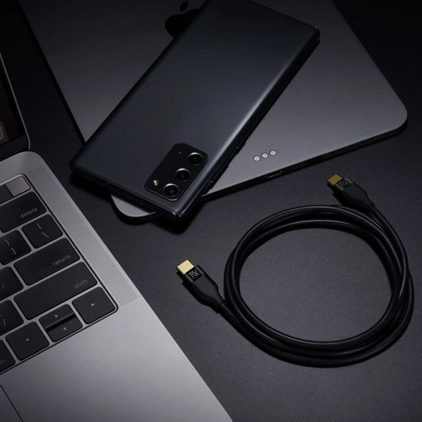 Rvelon USB-C till USB-C Kabel 2m Svart