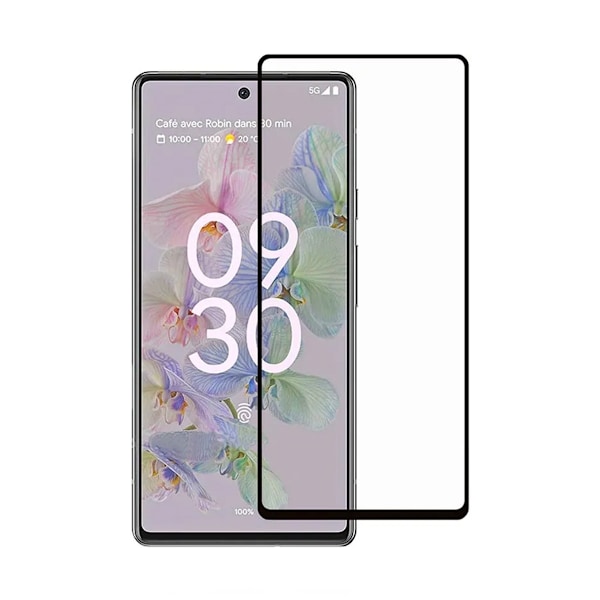 Skärmskydd Google Pixel 6A - 3D Härdat Glas - Svart (miljö) Svart