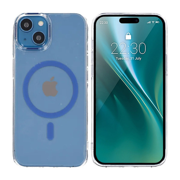 iPhone 15 Stöttålig Mobilskal med Magsafe - Blå Blue