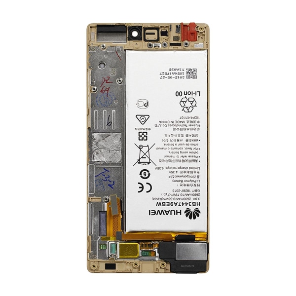 Huawei P8 Skärm/Display med Batteri OEM - Guld Guld