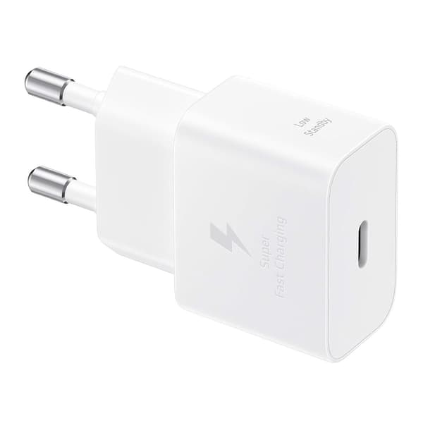 Samsung 25W USB-C GaN Strömadapter med kabel - Vit valkoinen