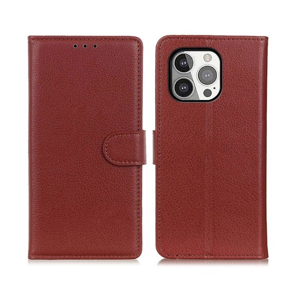 iPhone 13 Pro Max Plånboksfodral med Stativ - Brun Brown