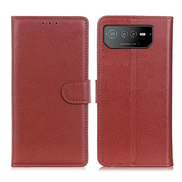 Asus ROG Phone 6 Plånboksfodral med Stativ - Brun Brun