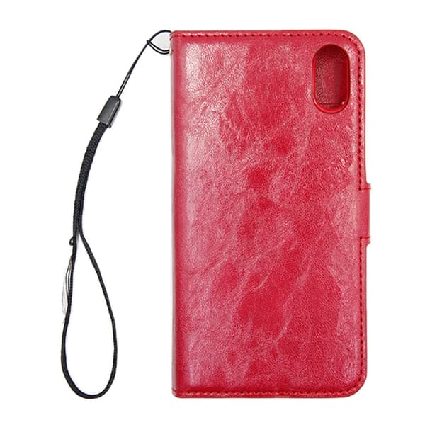 iPhone X/XS Plånboksfodral med Avtagbart Skal - Röd Red