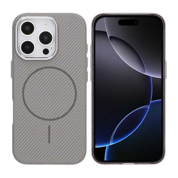iPhone 16 Pro Mobilskal Carbonmönstrad - Grå Grey