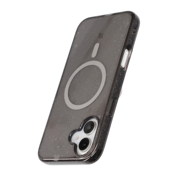 iPhone 16 Plus Rvelon Mobilskal TPU med MagSafe - Glitter Svart Svart