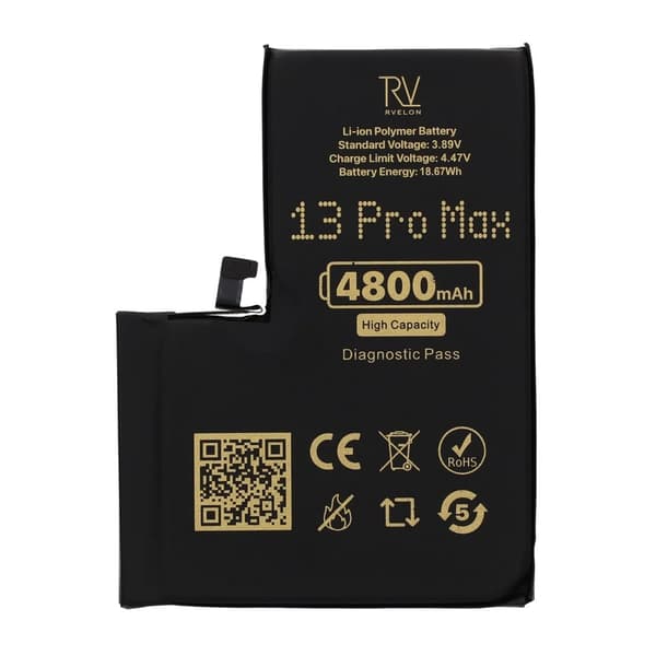Rvelon akku iPhone 13 Pro Max - 4800 mAh suurikapasiteetti