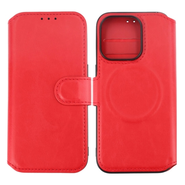 iPhone 15 Pro Plånboksfodral med Magsafe Rvelon - Röd Red