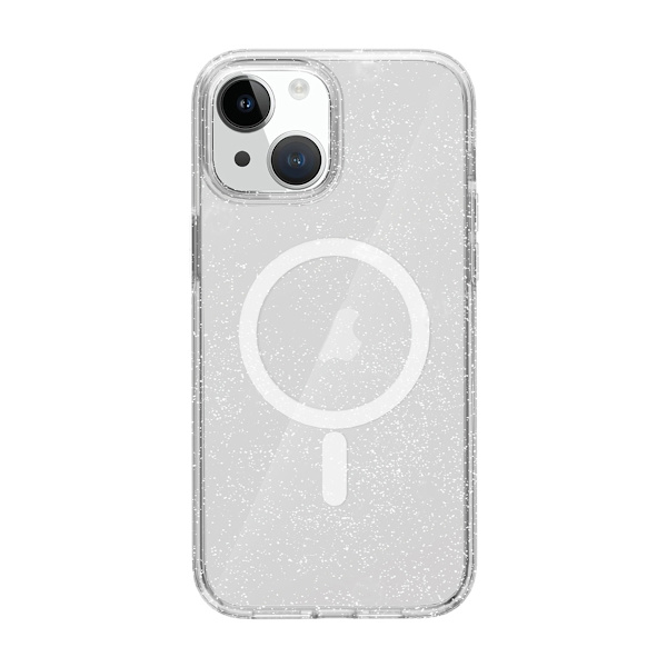 iPhone 15 Mobilskal Stöttåligt med Glitter - Transparent Transparent