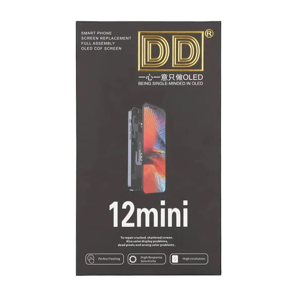 iPhone 12 Mini Skärm med Hard OLED Display - DD Svart