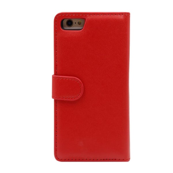 iPhone 6/6S Plånboksfodral Handväska med Avtagbart Skal - Röd Röd
