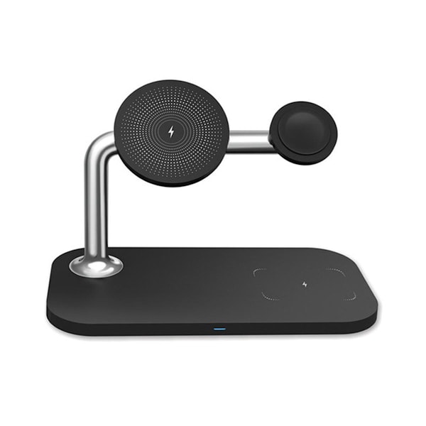 Trådlös 3-i-1 Laddstation med USB-C - Svart Svart
