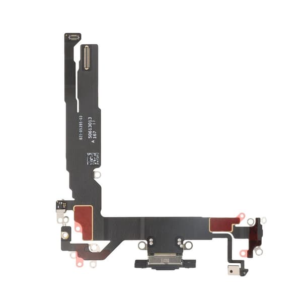 Laddkontakt med Flexkabel för iPhone 17 - Svart Black