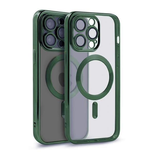 Luxury Mobilskal med Magsafe iPhone 15 Pro Max - Militärgrön Dark green