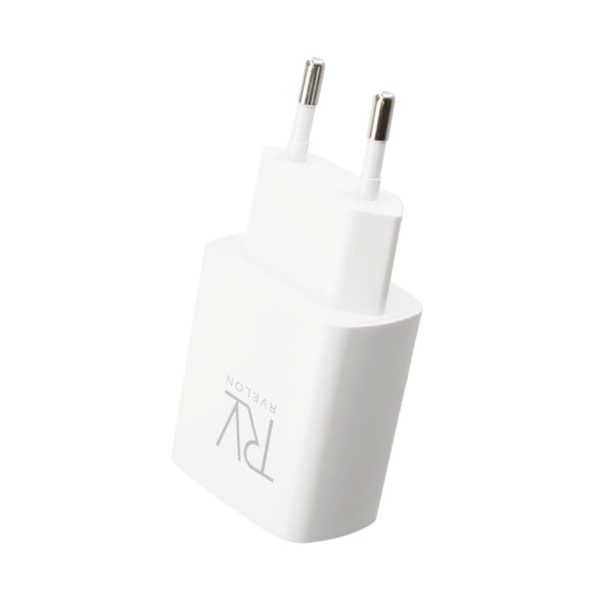 Rvelon Snabbladdare USB-A & USB-C 20W White