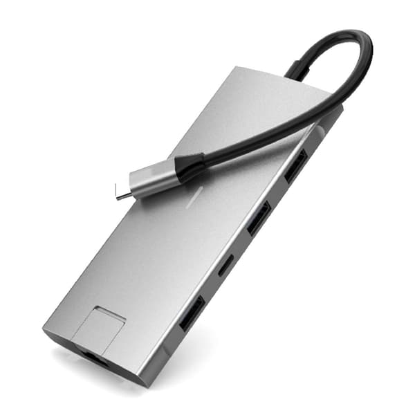 iiglo 8-i-1 Slim MultiPort Dockingstation Ljusgrå - Nyskick