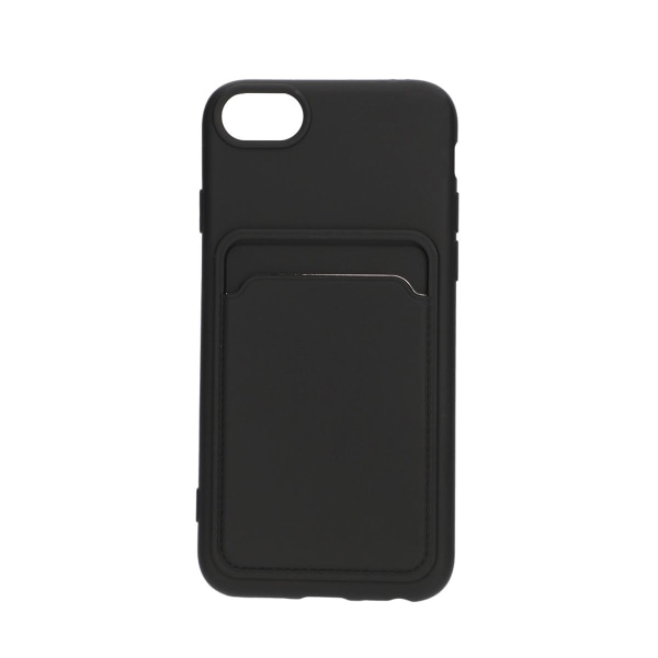 iPhone 7/8/SE (2020/2022) Silikonskal med Korthållare - Svart Black