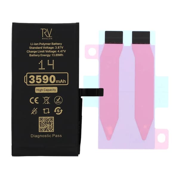Rvelon Batteri för iPhone 14 - 3590 mAh Högkapacitet