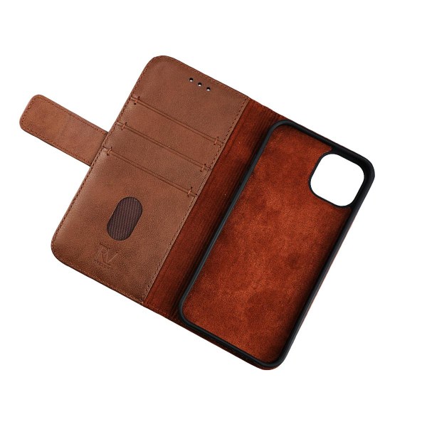 iPhone 11 Plånboksfodral Läder Rvelon - Brun Brown
