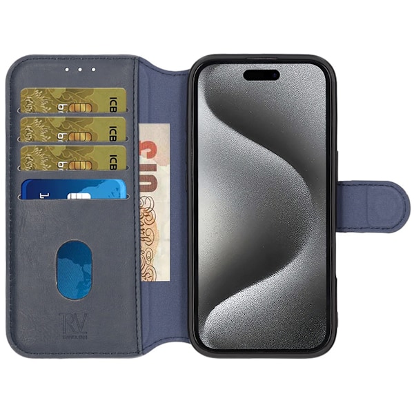 iPhone 16 Plånboksfodral Rvelon - Blå Blå